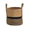 13'' Black Bottom Natural Cotton & Jute Boho Chic Basket Planter